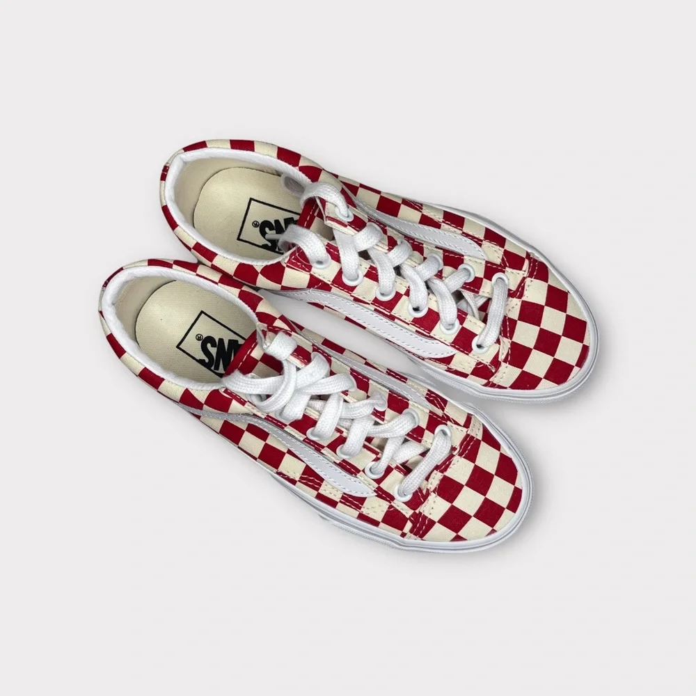 Vans Old School Red Allover Checkerboard Sneakers